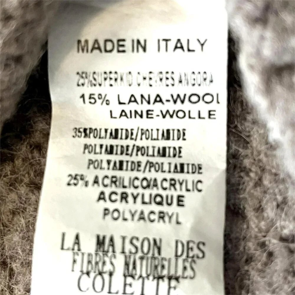 Colette Wool Blend Sweater Vest Beige House of Natural Fibers Italy XL Preppy